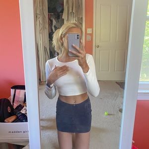 navy mini skirt